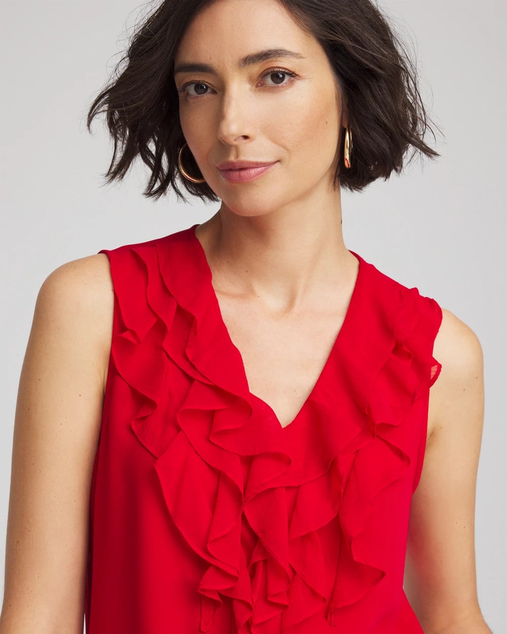 Satin Ruffle Tank