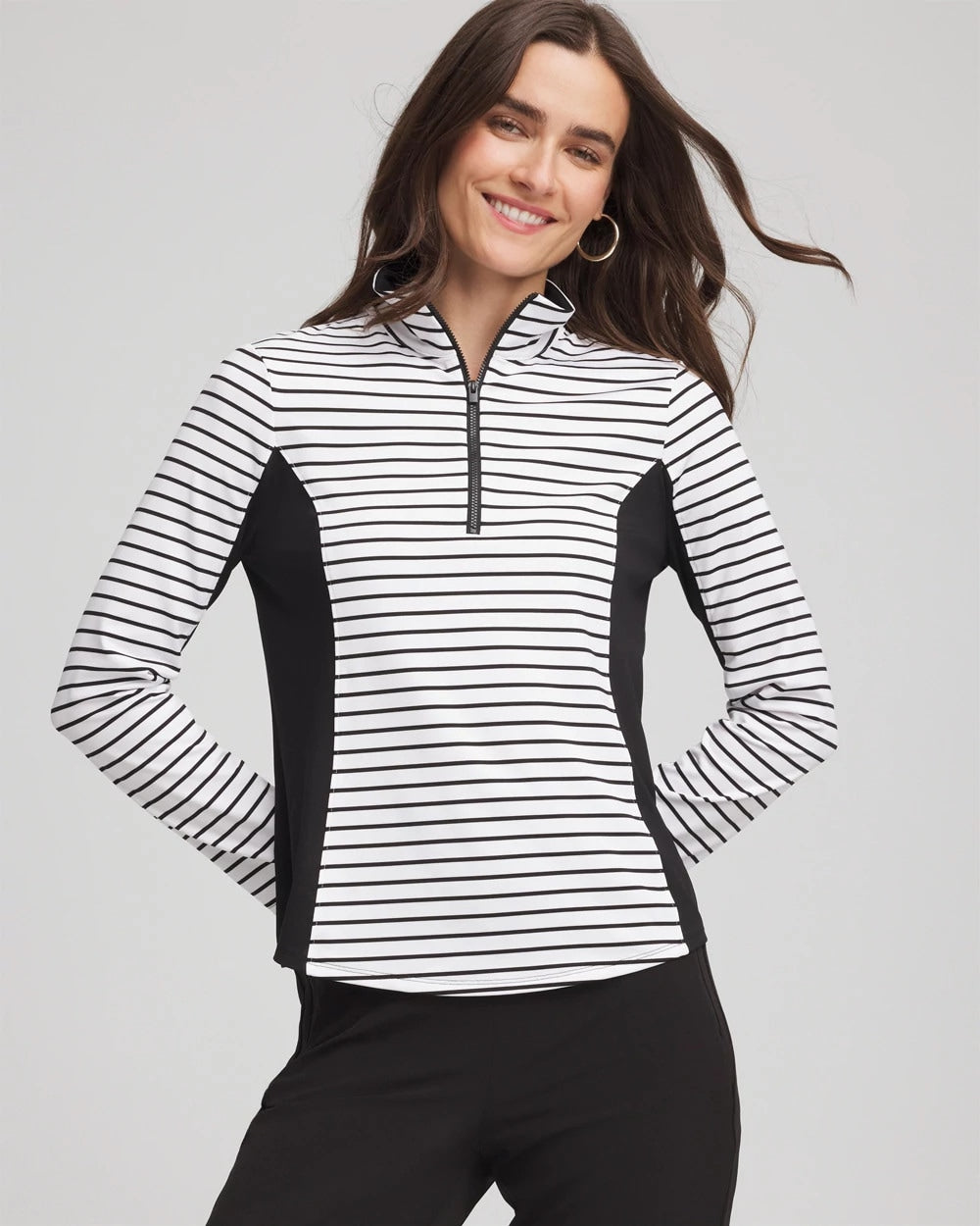 Zenergy® UPF Striped Block Half Zip