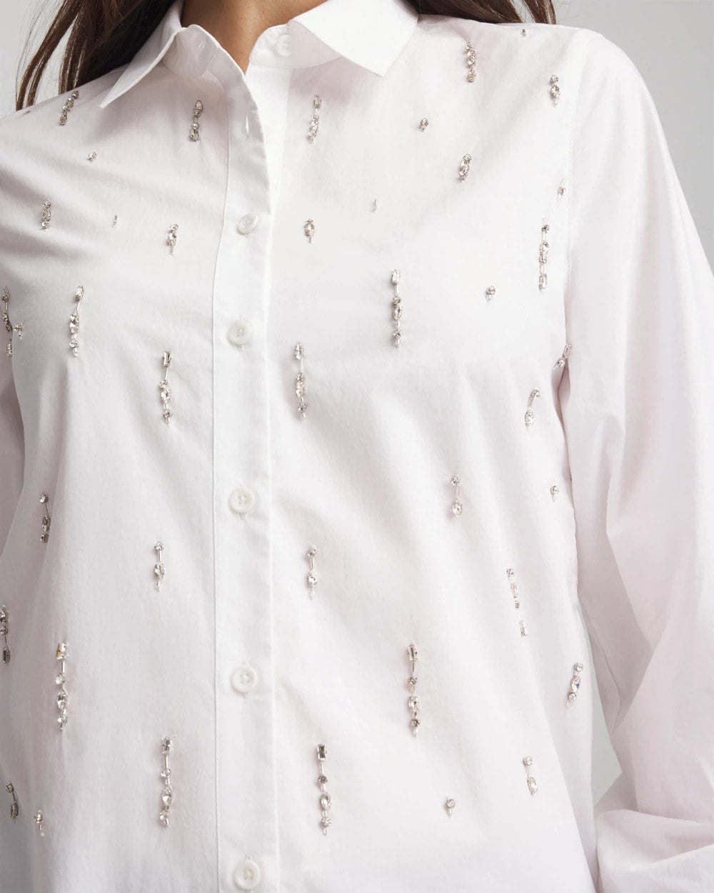 Jeweled Poplin Shirt