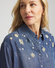 Embellished Tencel Collar Shirt