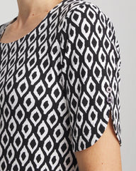 Printed Pima Elbow Sleeve Tee