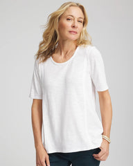Slub Paneled Elbow Tee