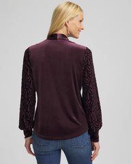 Art Deco Velvet Burnout Top