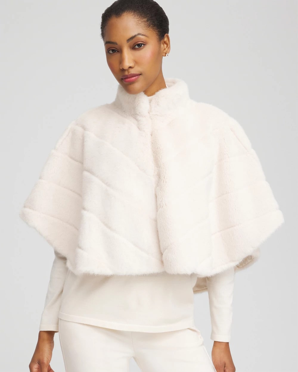 Faux Fur Funnelneck Capelet