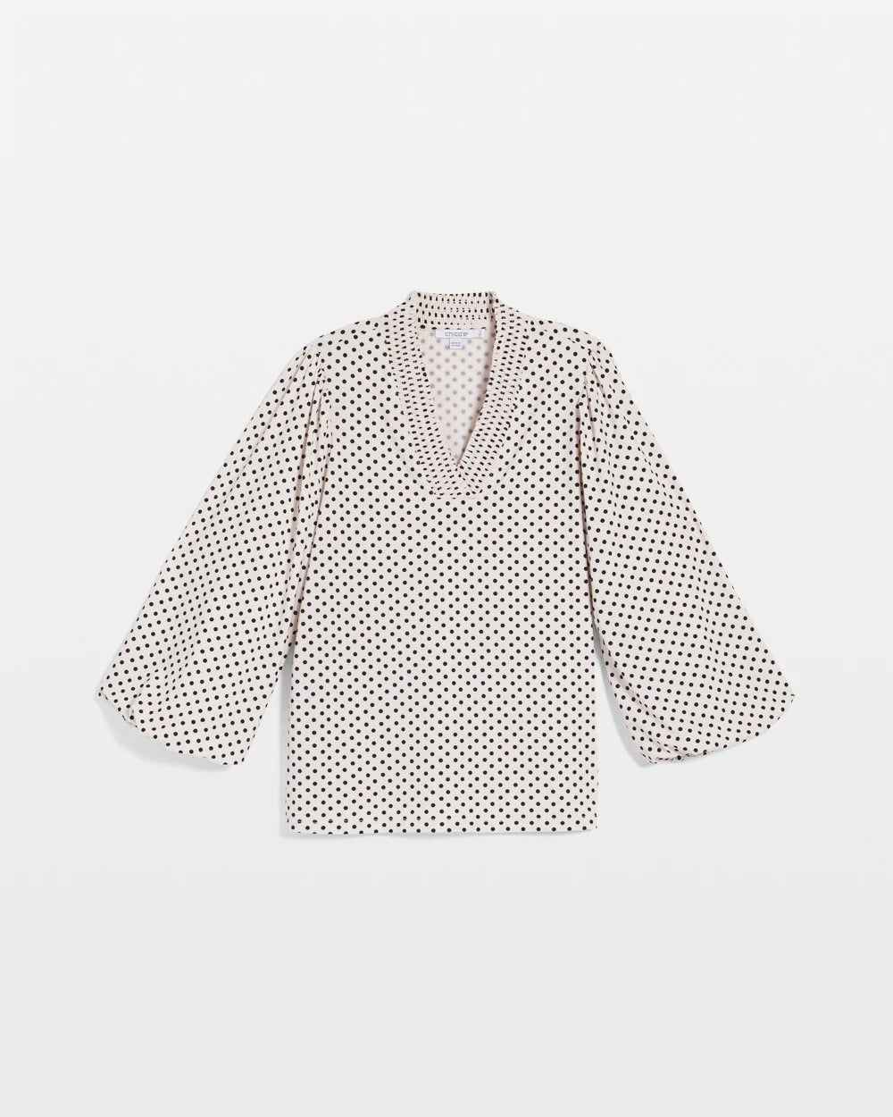Bubble-Sleeve Smocked Top