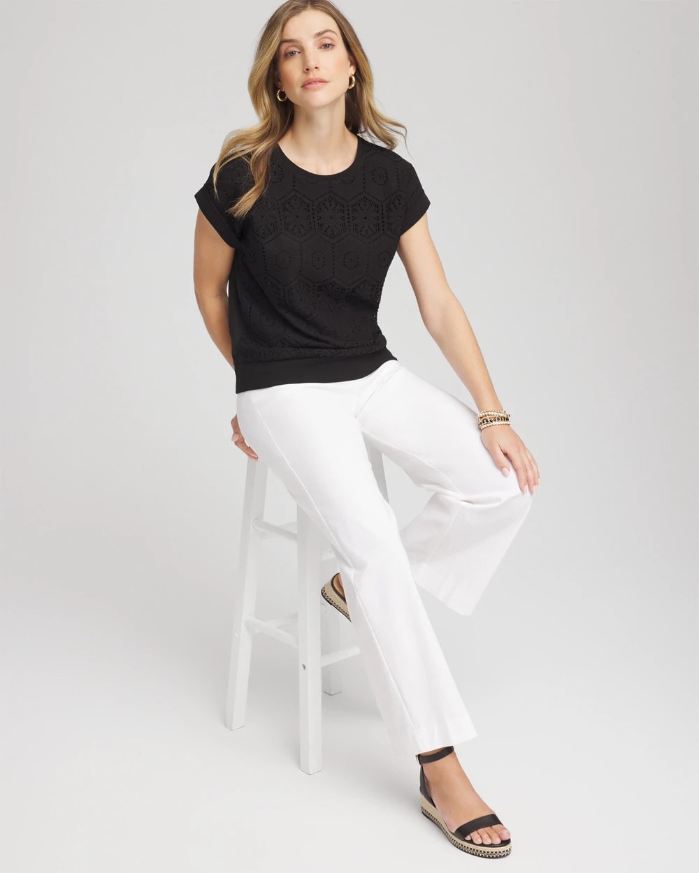 Crocheted Cotton-Blend Shirt