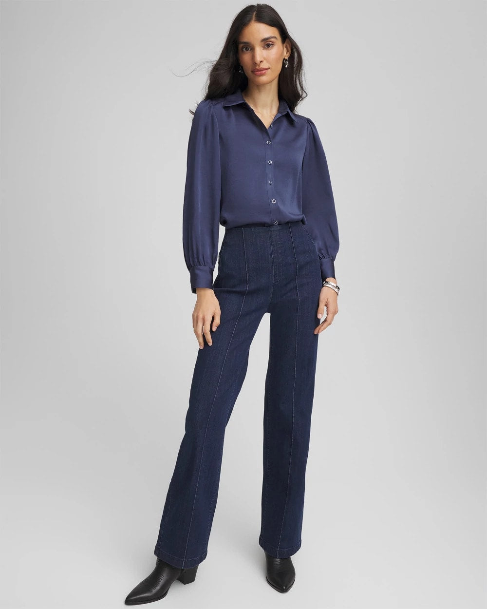 Puff Sleeve Satin Blouse