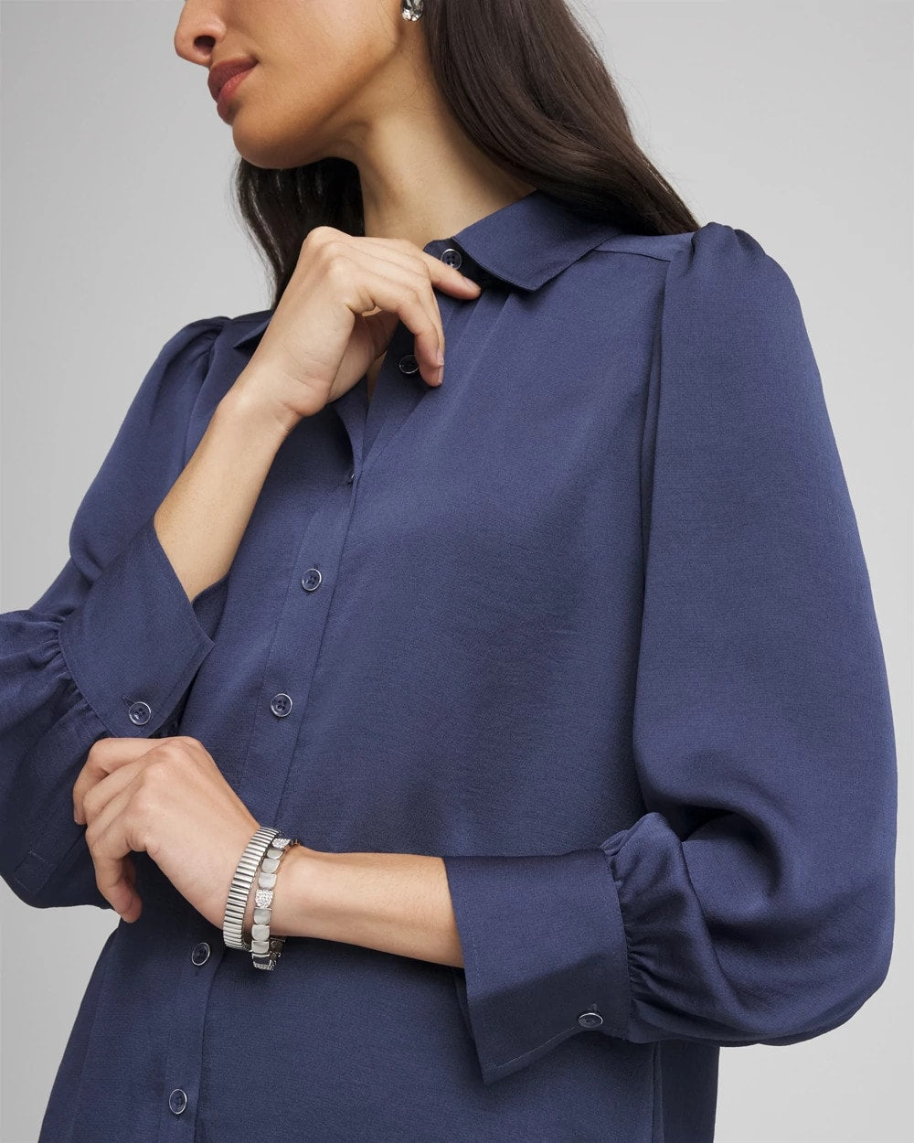Puff Sleeve Satin Blouse