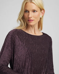 Crinkle Velvet Banded-Bottom Top