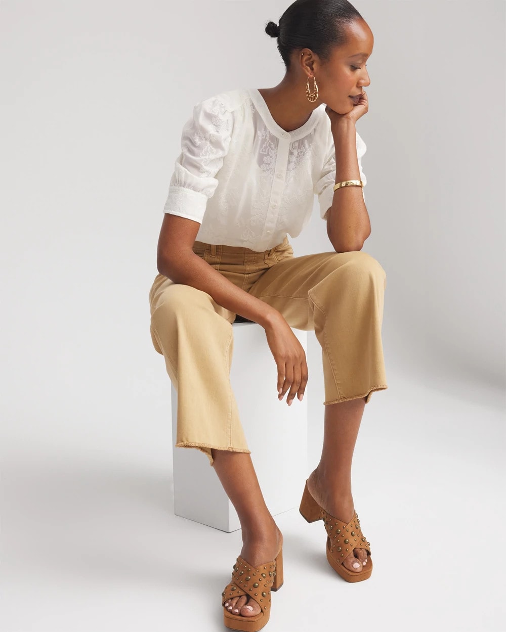 Chiffon Puff Sleeve Shirt
