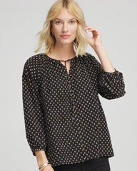 Floral Print Tie-Neck Top
