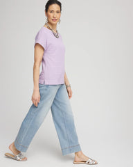 Cap Sleeve Textured Tee