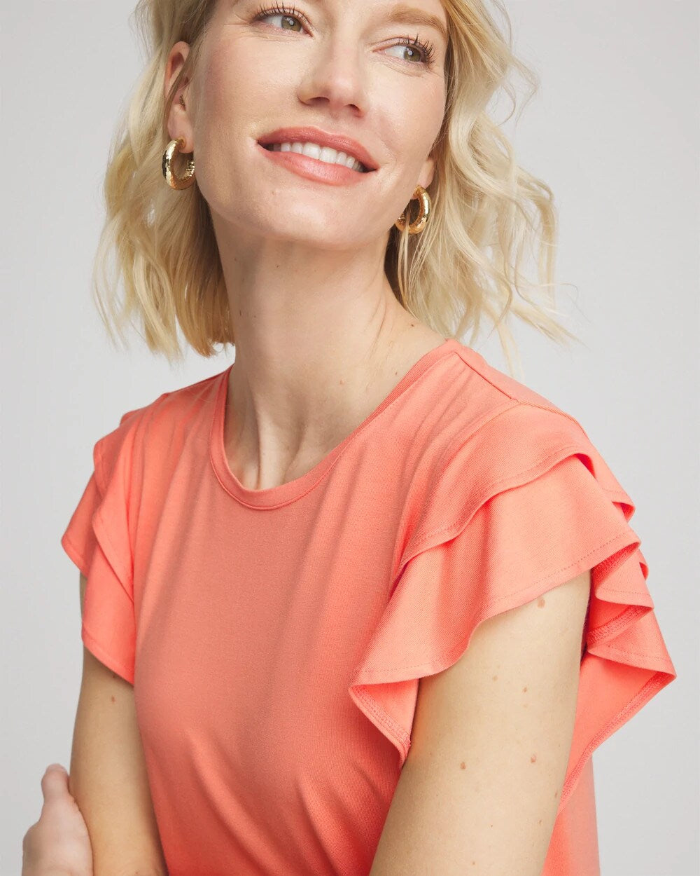 Touch of Cool™ Flutter Sleeve Tee