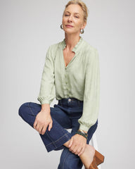 Jacquard Georgette Peasant Blouse