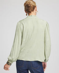 Jacquard Georgette Peasant Blouse