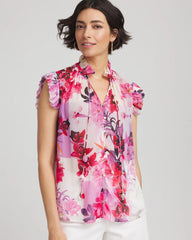 Floral Ruffle Collar Blouse