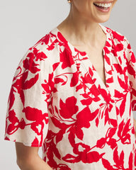 Floral Linen Popover Shirt