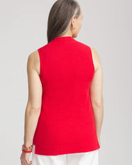 Textured Sleeveless V-Neck Tunic