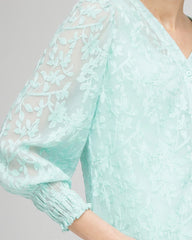 Floral Soutache V-Neck Blouse
