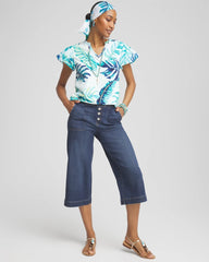 Notch Neck Cap Sleeve Tee
