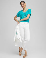 Sweater Trim Linen Tee