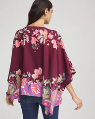 Printed Boatneck Pullover Poncho