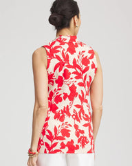 Floral Sleeveless V-Neck Tunic