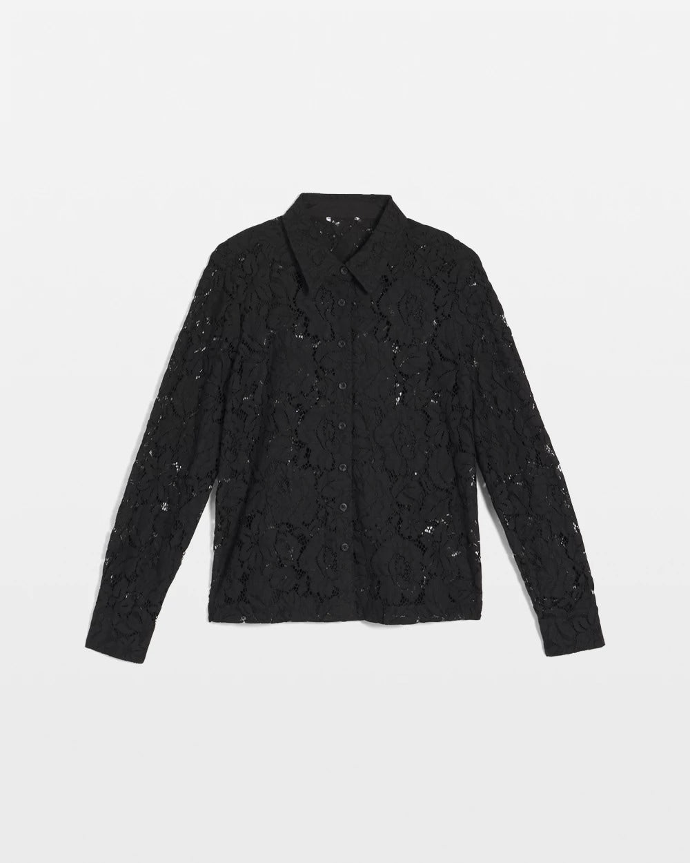 Classic-Fit Collared Lace Shirt