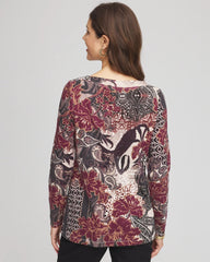 Printed Pima Cotton Bateau-Neck Tee