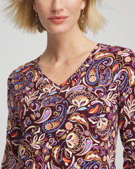 Paisley Touch of Cool™ V-Neck Layering Tee