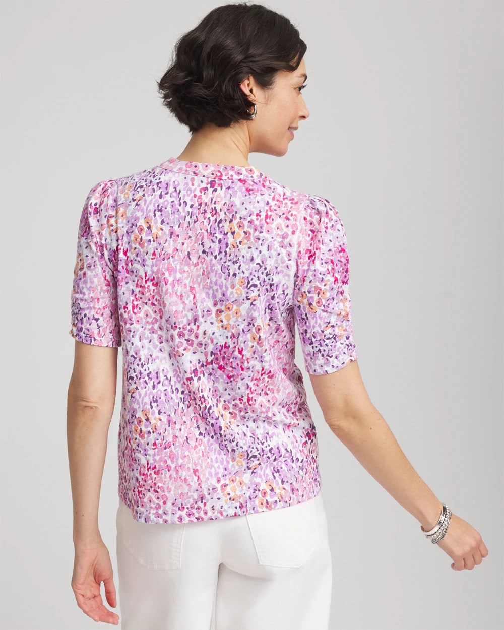 Animal Print Slub Henley Tee