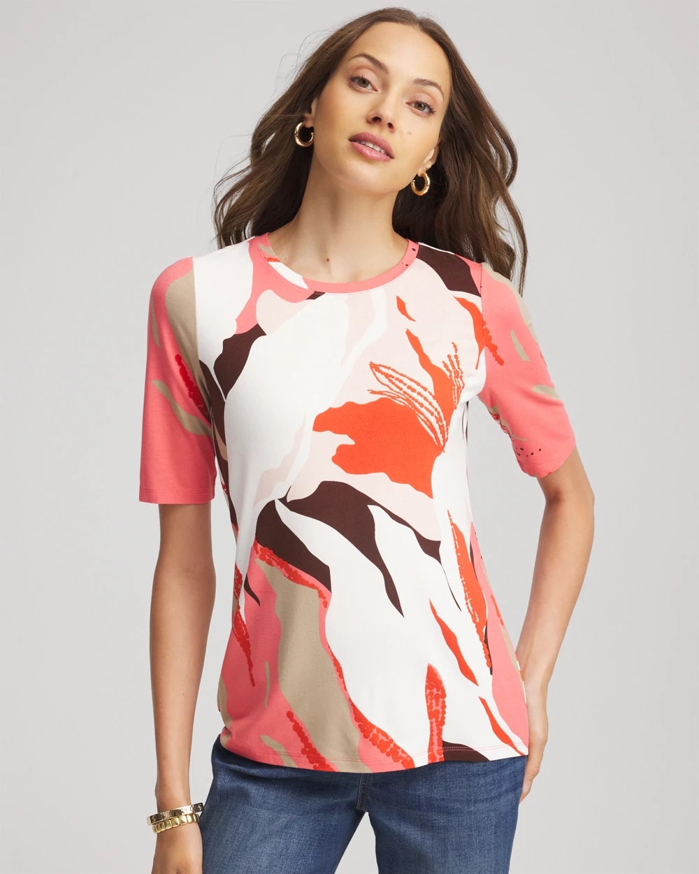Touch of Cool™ Elbow-Sleeve Perfect Tee