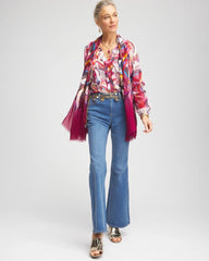 Abstract Ruffles Crinkle Blouse