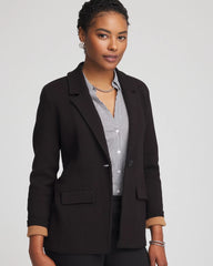 Single-Breasted Sweater Blazer