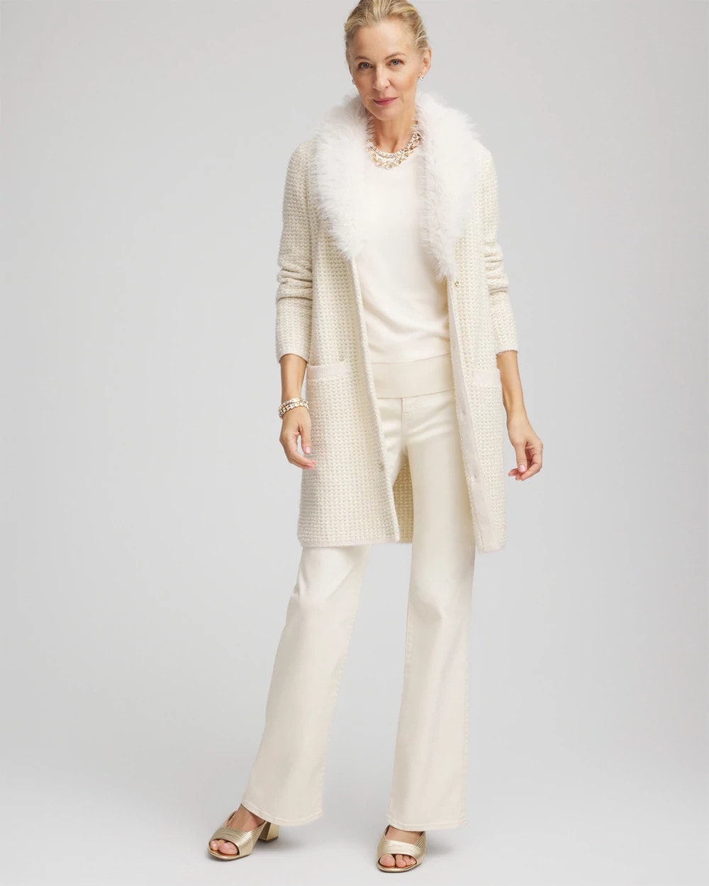 Fur Trim Cardigan