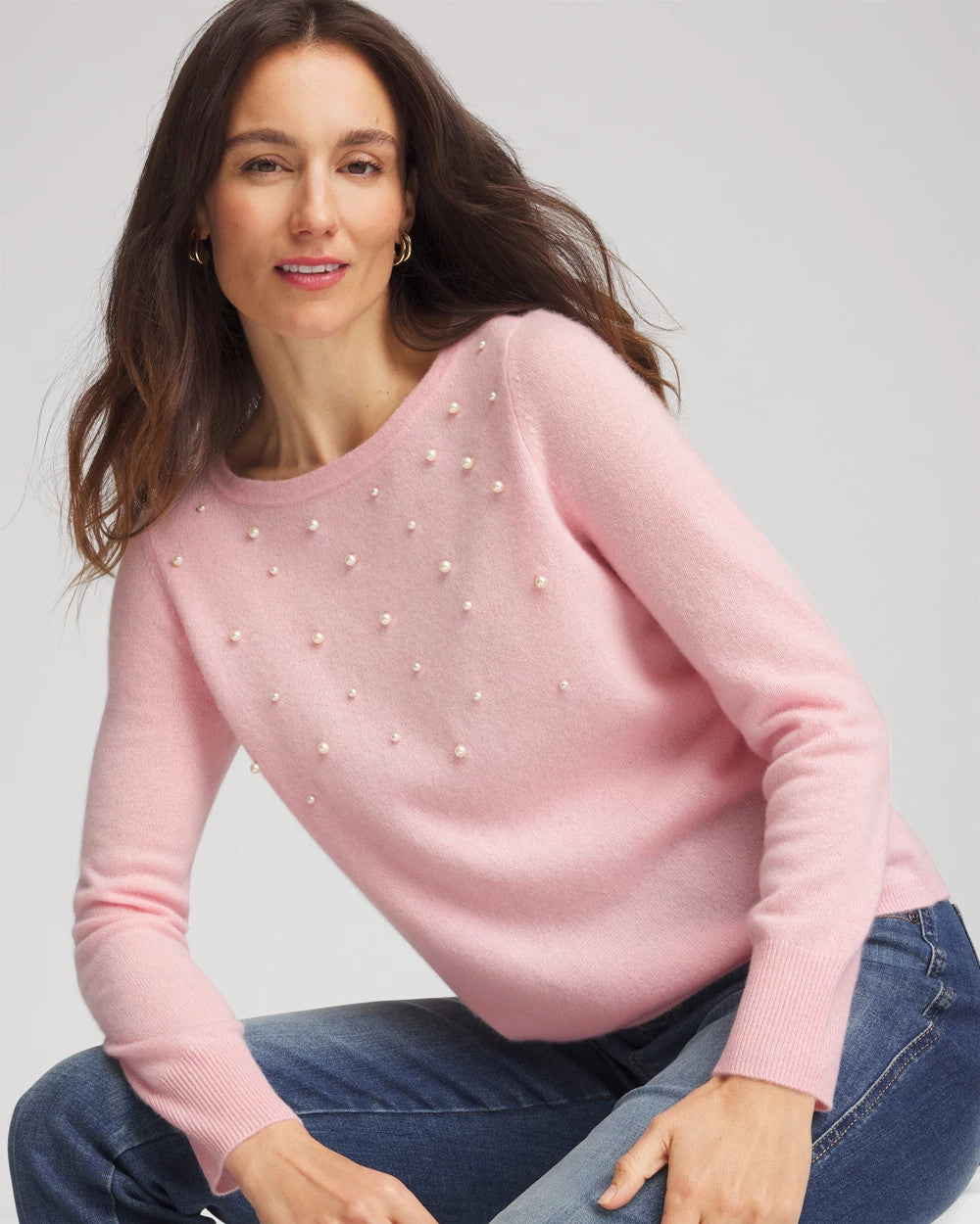 Embellished Cashmere Pullover Sweater