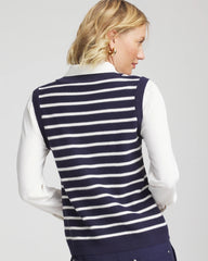 Striped V-Neck 2 in 1 Sweater Vest