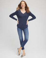 Ella Embellished V-Neck Sweater