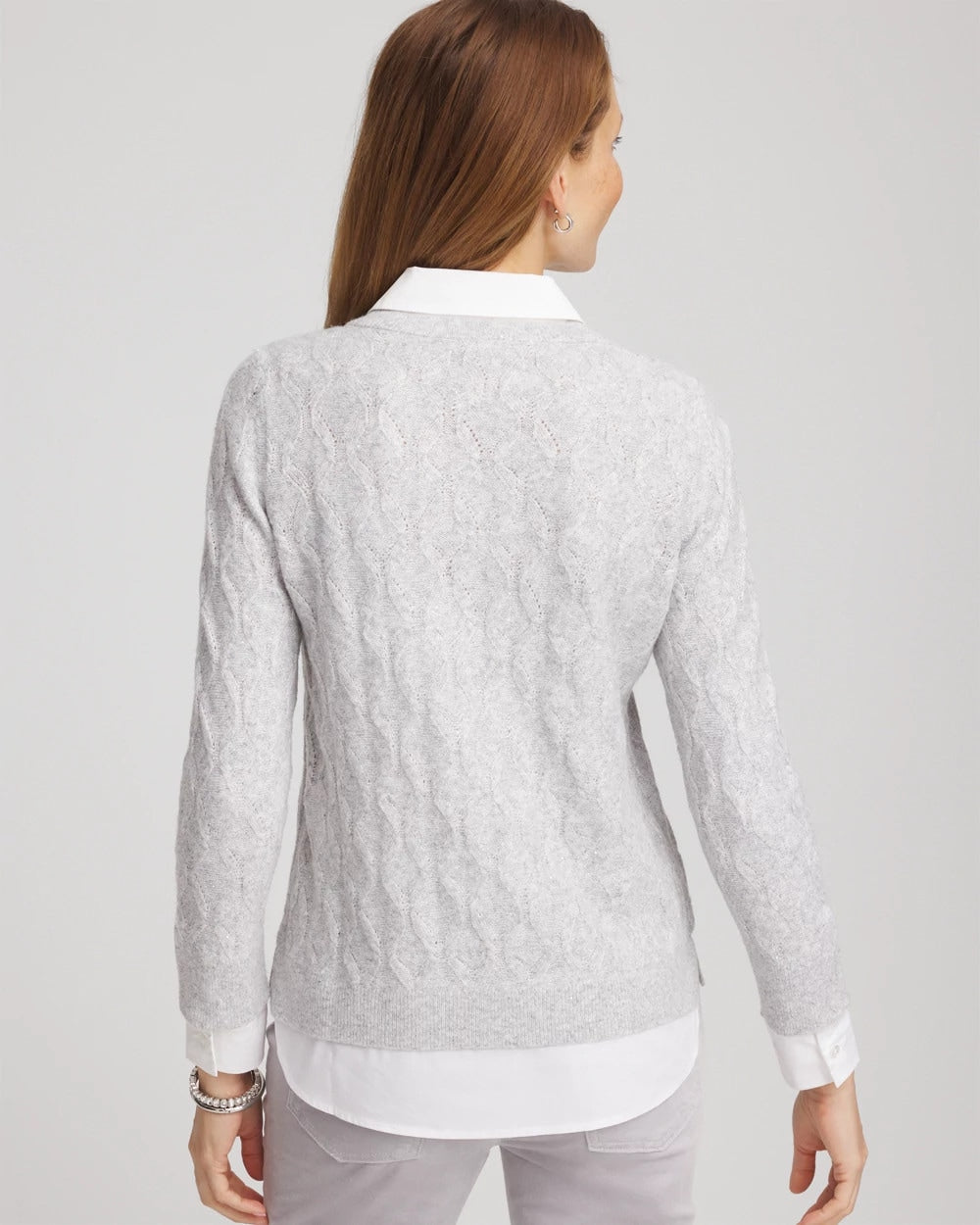 Classic Built-In Shirt Knit Sweater