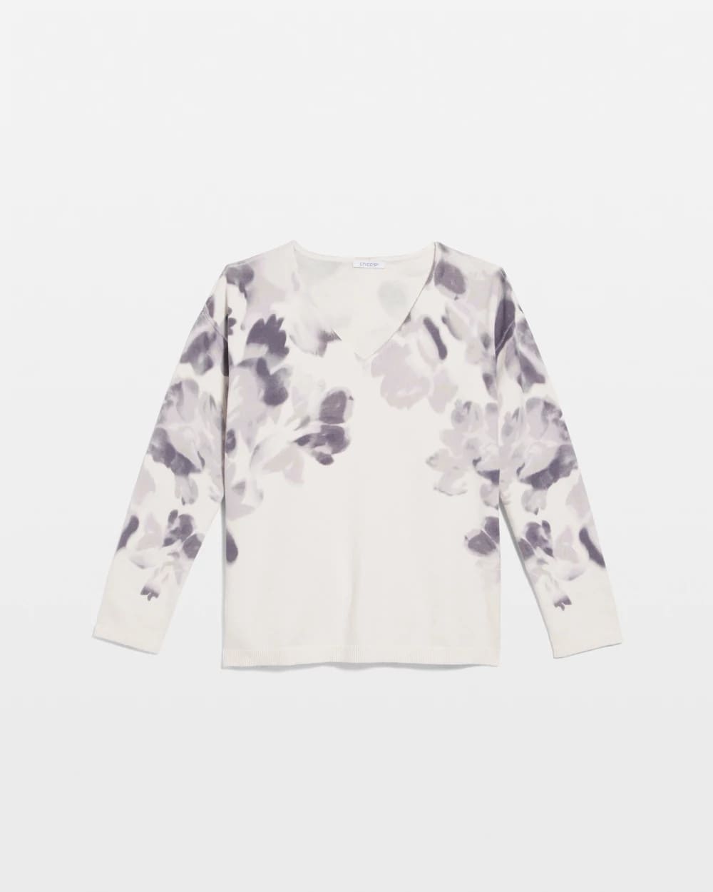 Printed V-Neck Sweater