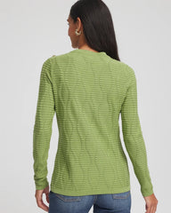 Button Shoulder Crewneck Pullover