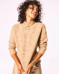 Jacquard Mockneck Pullover