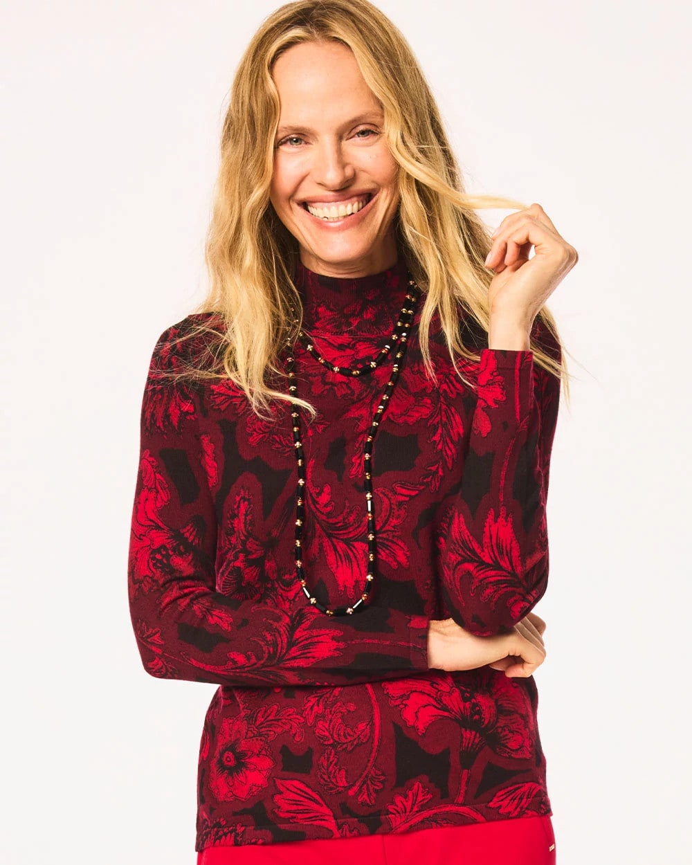 Ella Printed Mockneck Sweater