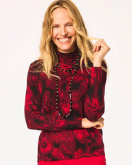 Ella Printed Mockneck Sweater