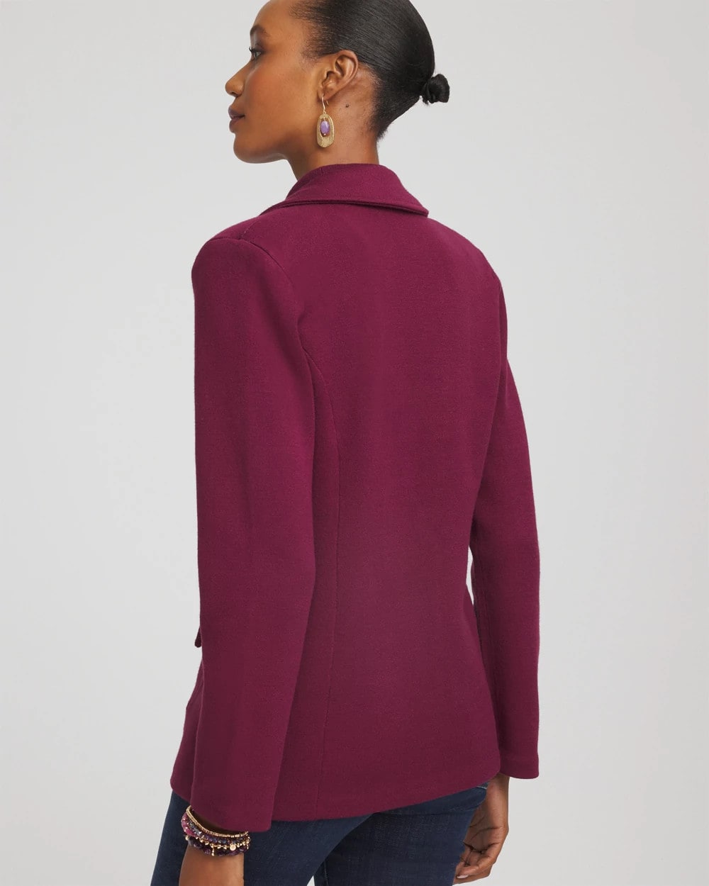 Single-Breasted Sweater Blazer