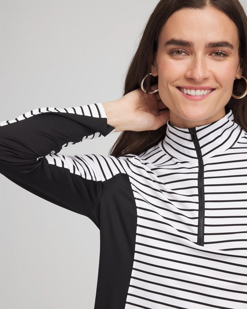 Zenergy® UPF Striped Block Half Zip