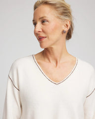 Contrast Stitch V-Neck Sweater