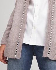 Cashmere Pearl-Trim Cardigan