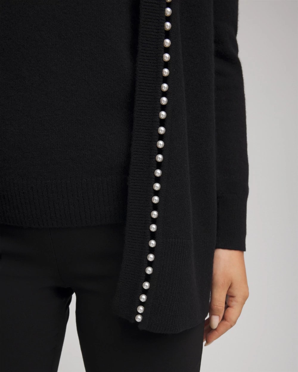 Cashmere Pearl-Trim Cardigan