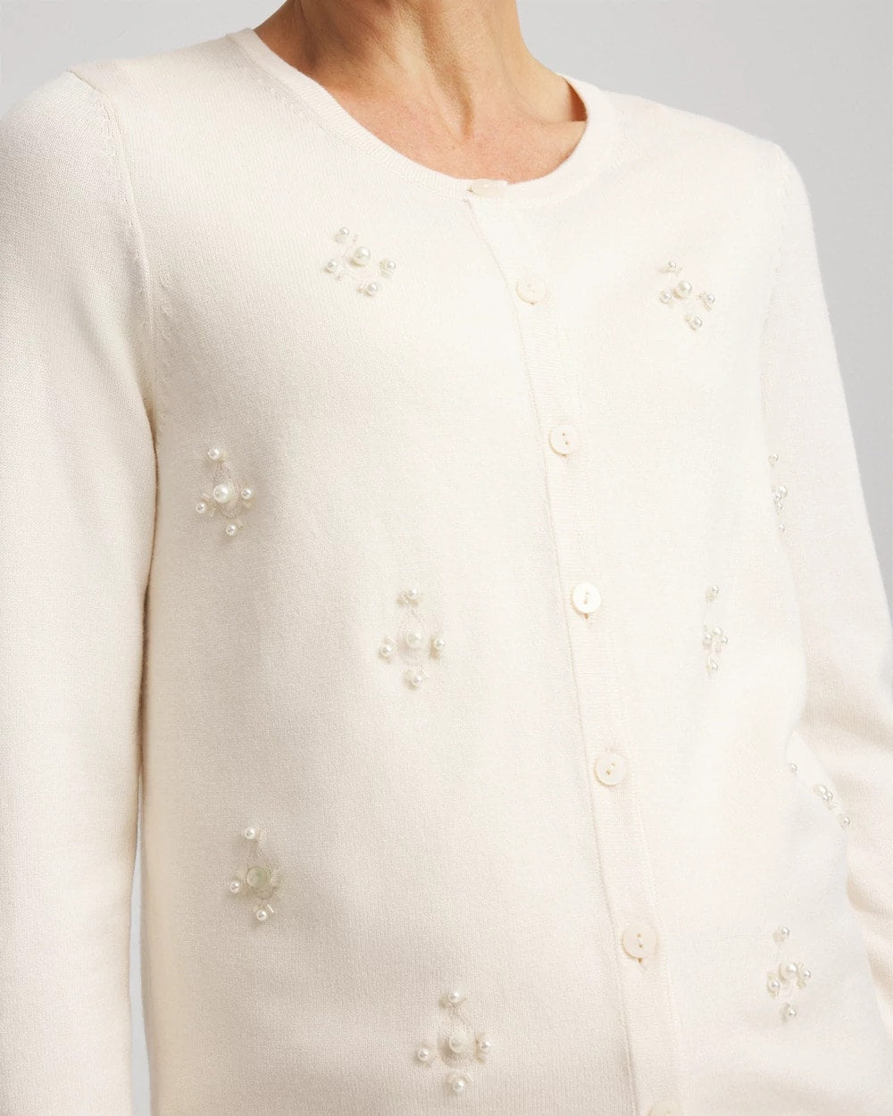 Embellished Crewneck Cardigan